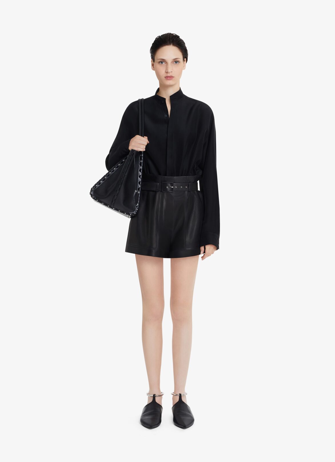 SILK GEORGETTE BODYSUIT-SHIRT ALAÏA BLACK  SILK GEORGETTE BODYSUIT-SHIRT